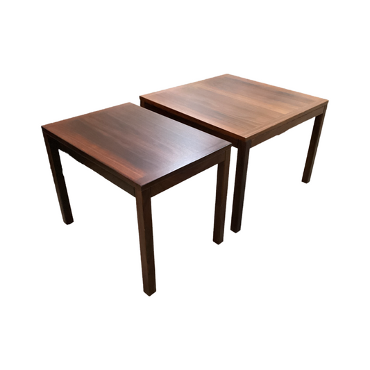 83664 - Danish Modern Rosewood 2pc Occasional Table Set 28x28x20-18x26x20