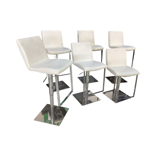 83714 - Set of 6 Villa Vici Lewis Adjustable Barstools 16x19x21/32 to 16x19x31/42