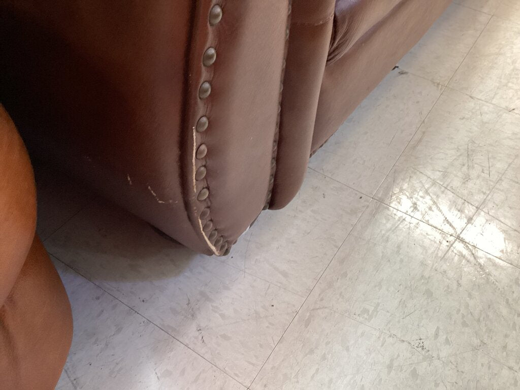 83701 (8520-3) Brown 4 Seat Leather Sofa 111x36x36