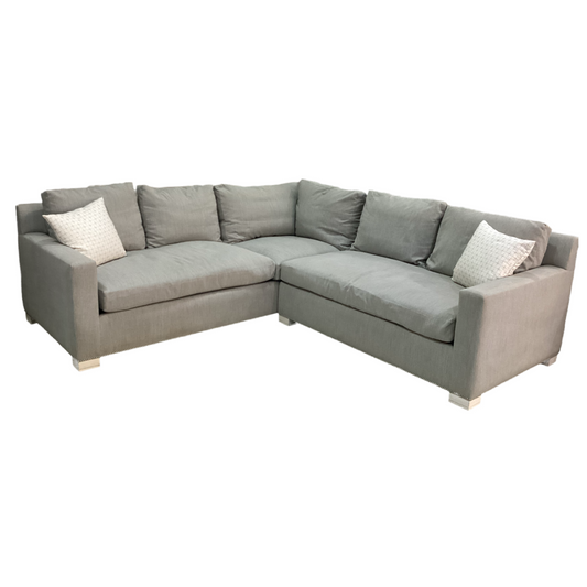 83723 - Down Filled Over Stuffed Gray 2pc Sectional 104x109x35