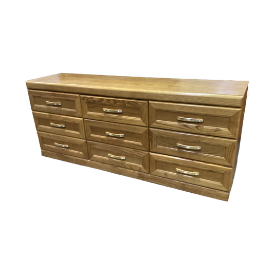 83758 (8521-1) Oak 9 Drawer Dresser 73x19x30