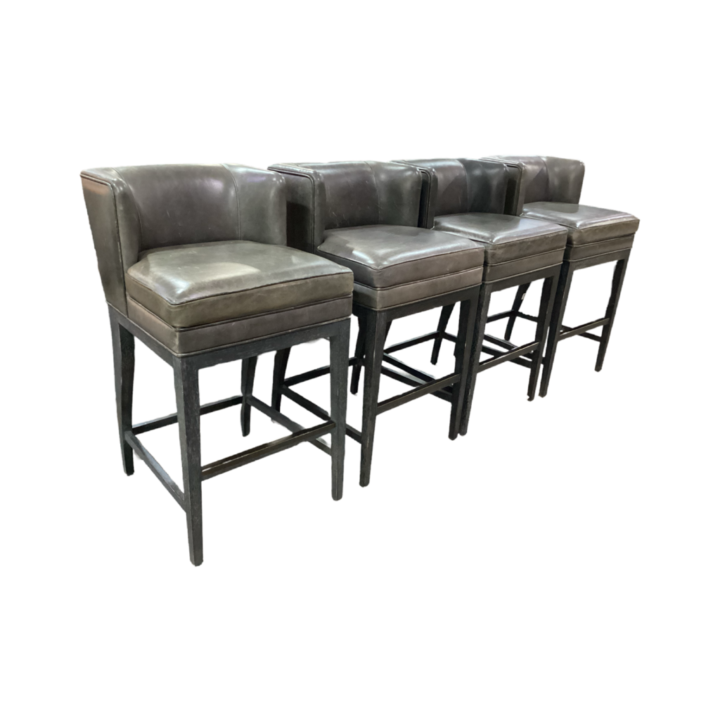 83815 (8462-12) Hooker Set of 4 Leather Barchairs 21x23x39