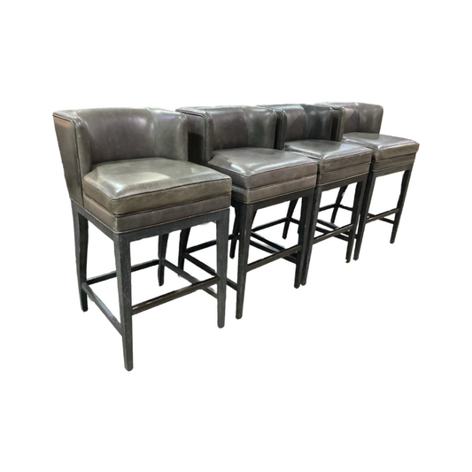 83815 (8462-12) Hooker Set of 4 Leather Barchairs 21x23x39