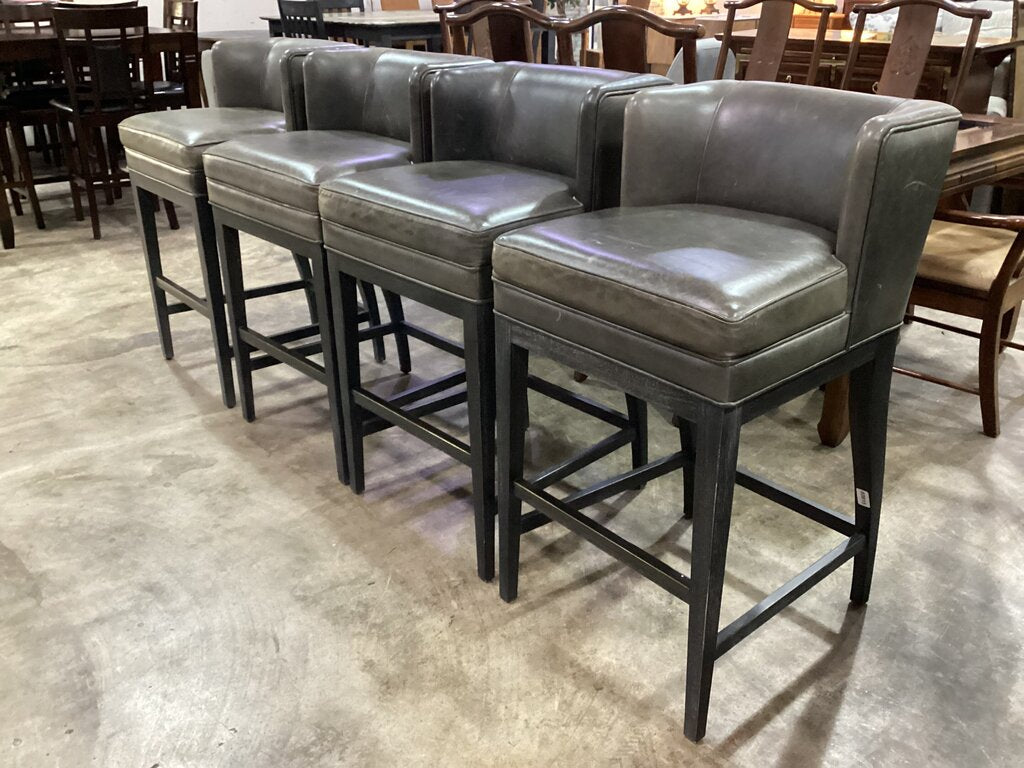83815 (8462-12) Hooker Set of 4 Leather Barchairs 21x23x39