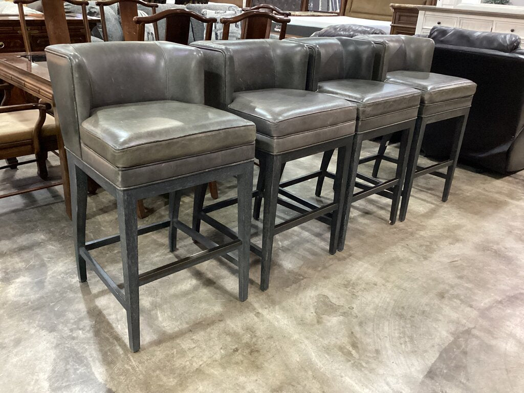83815 (8462-12) Hooker Set of 4 Leather Barchairs 21x23x39