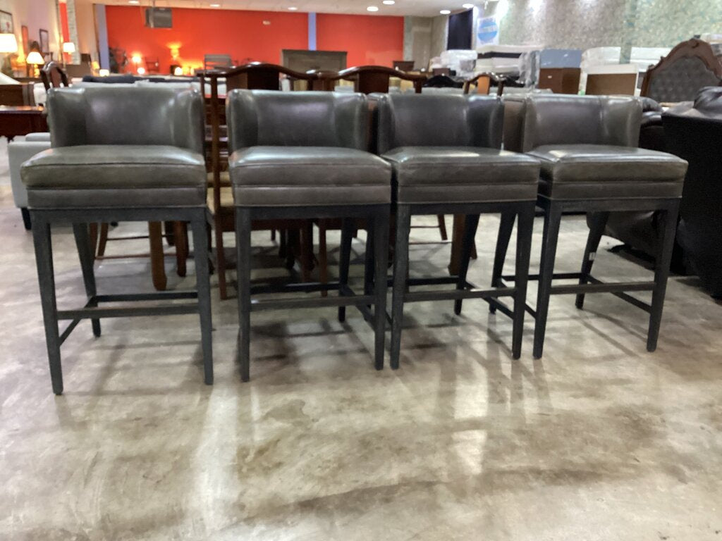 83815 (8462-12) Hooker Set of 4 Leather Barchairs 21x23x39