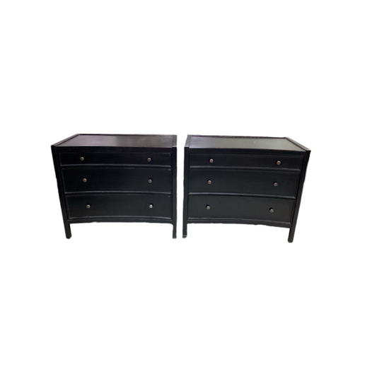 83840 - Pair of Noir Hampton 3 Drawer Nightstands 36x21x31