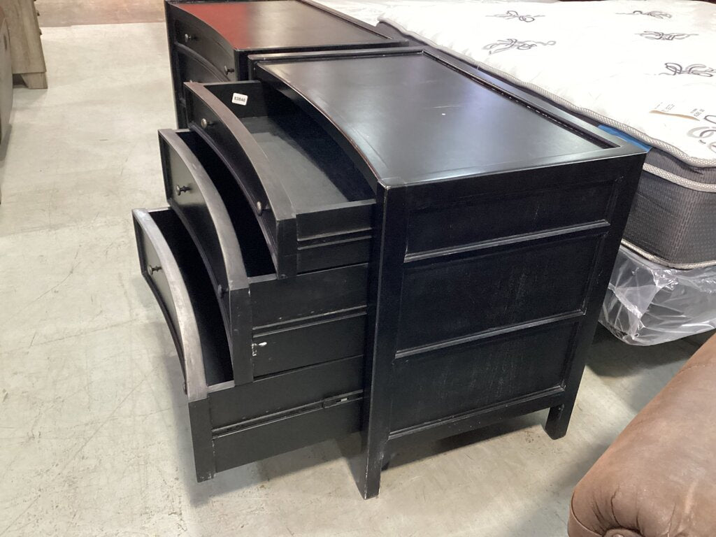 83840 - Pair of Noir Hampton 3 Drawer Nightstands 36x21x31
