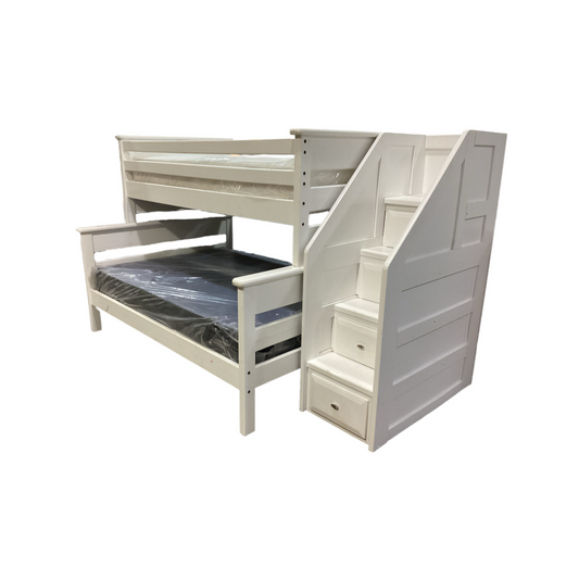 83809 - Twin Over Full White Bunkbed 100x60x62