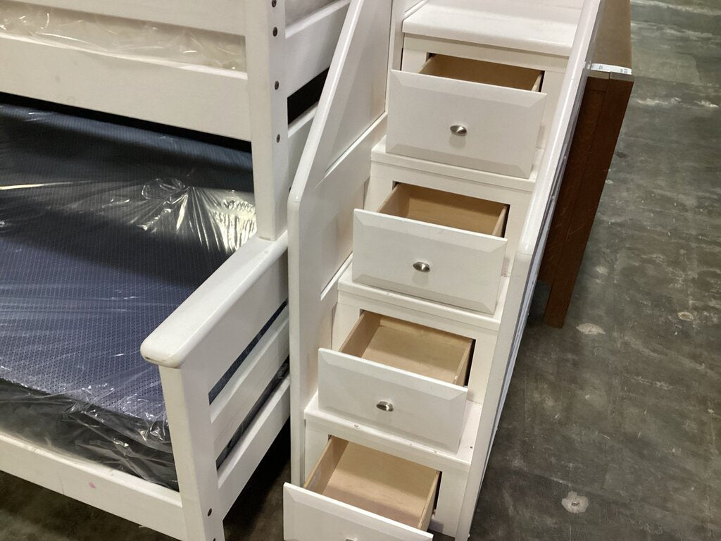 83809 - Twin Over Full White Bunkbed 100x60x62