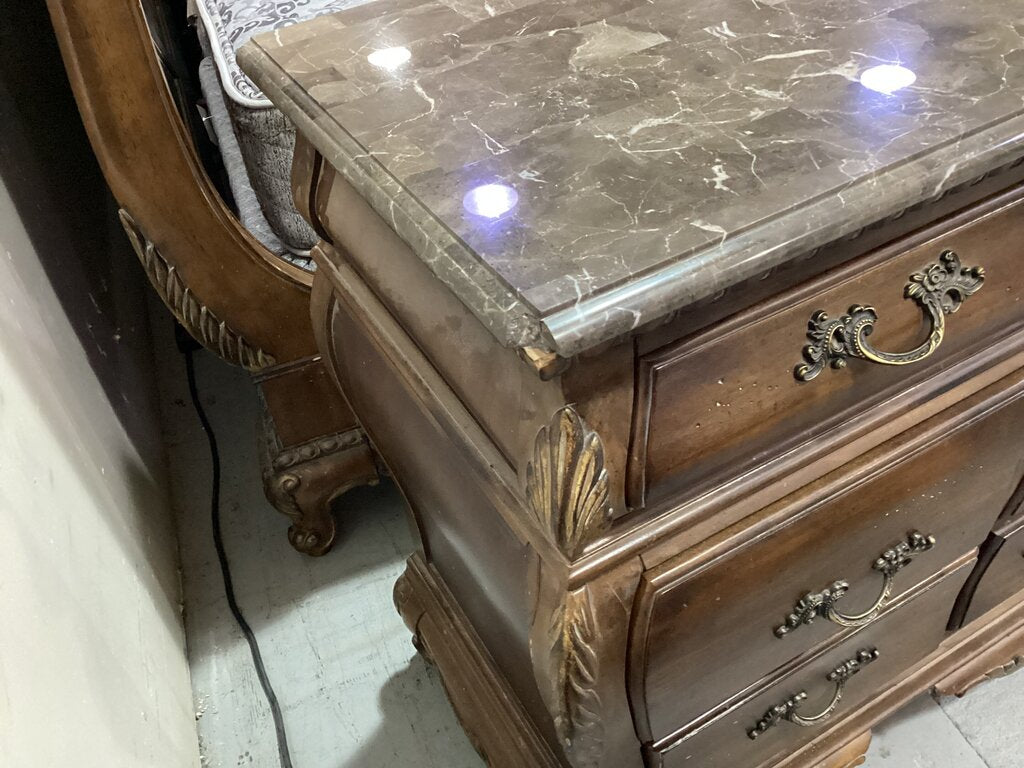 83805 - Kathy Ireland Home Marble Top Dresser 67x20x36