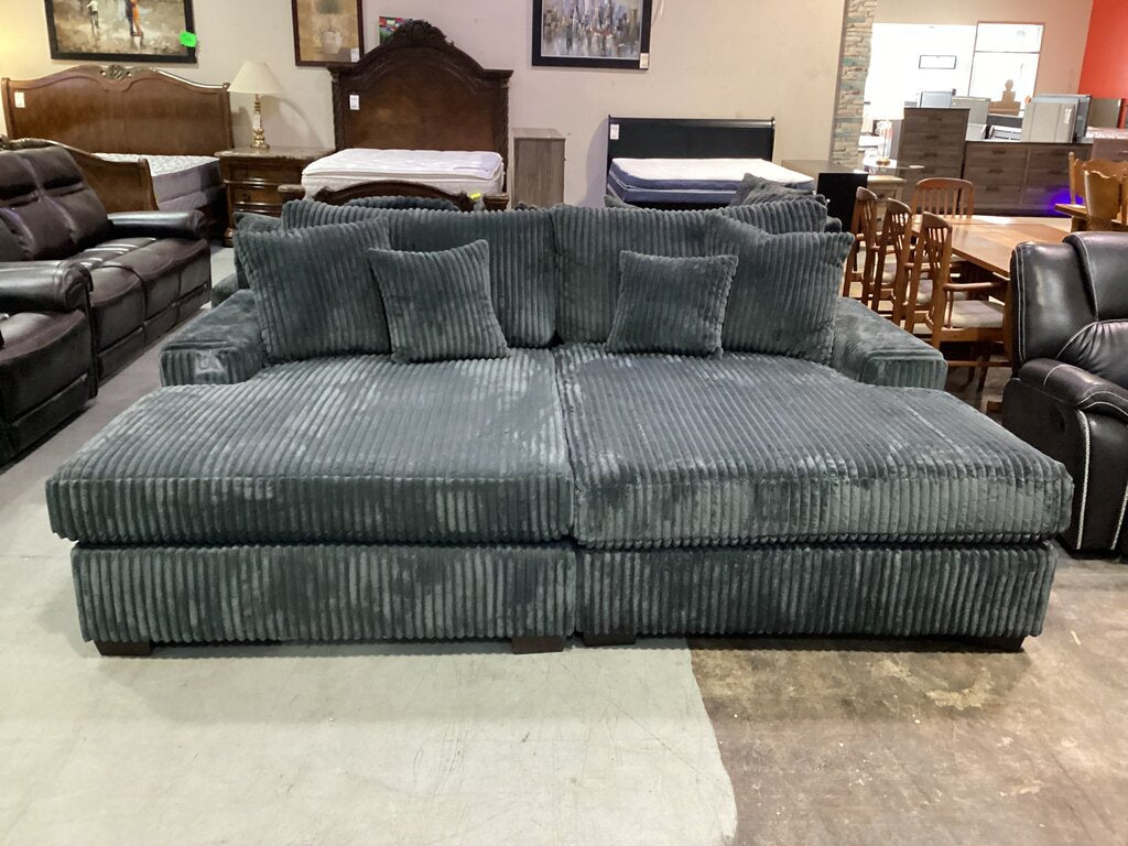Libby Charcoal NEW Oversized Double Chaise* 107x75x41