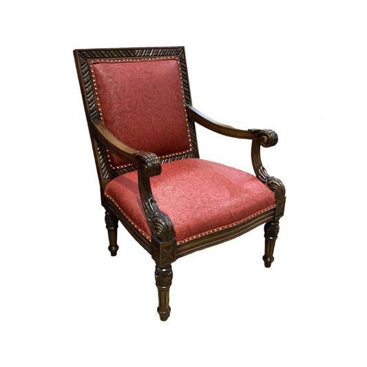 83927 - Carved Wood Arm Chair 28x26x40