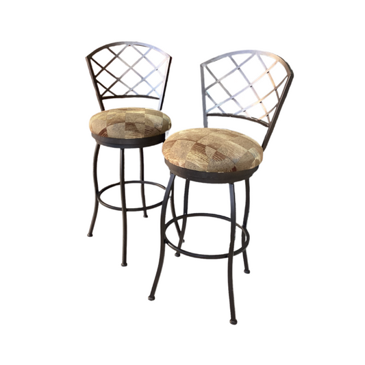 80564 - Pair of Swivel Barstools 17x17x28-43