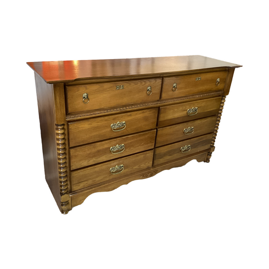 80585 - Wood Look 8 Drawer Dresser 58x18x35