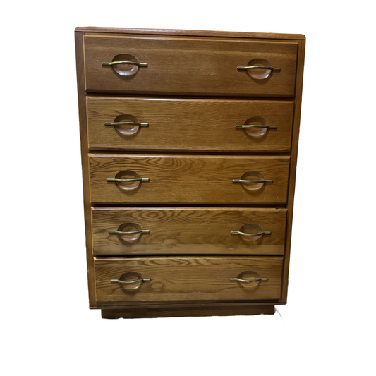 83996 - Five Drawer Oak Chest 34x18x48