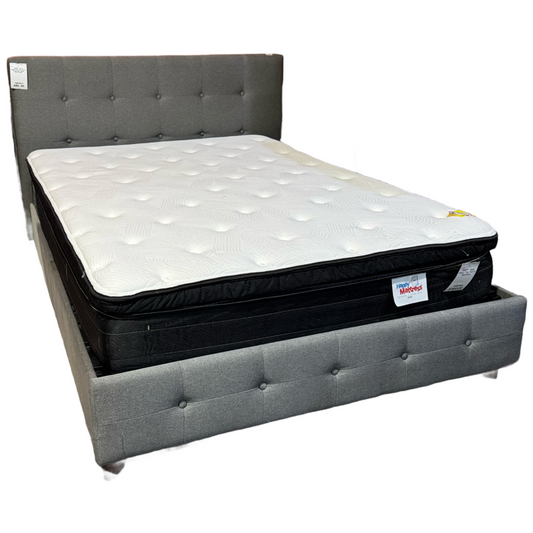 83997 - Gray Upholstered Full Platform Bed 57x77x40