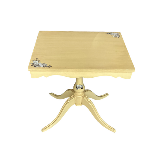80631 (8442-33) Yellow Pedestal Side Table 16x22x26