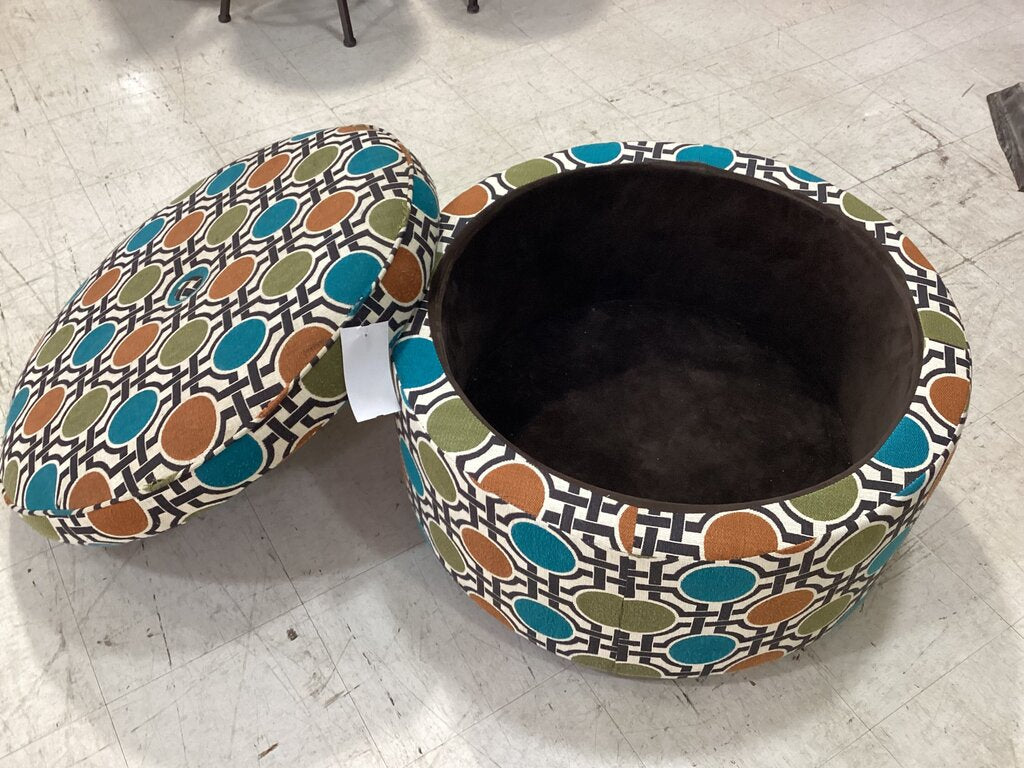 80649 - Jonathan Louis Benjamin Round Storage Ottoman 32x32x20