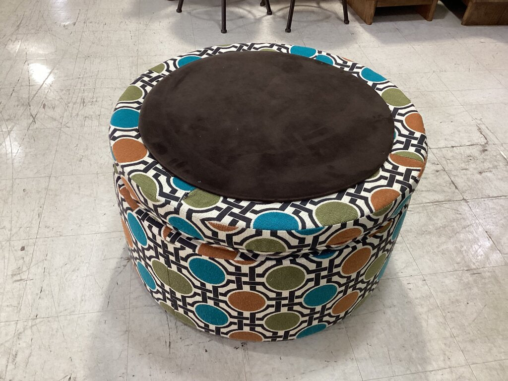 80649 - Jonathan Louis Benjamin Round Storage Ottoman 32x32x20