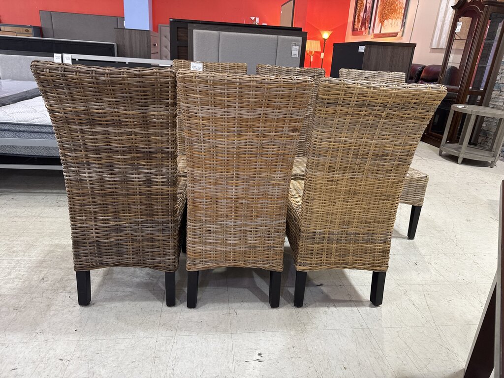 82864 - Set of 6 Rattan Dining Chairs 19x22x18/41