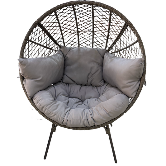 80697 - Wicker Egg Chair w/Cushions