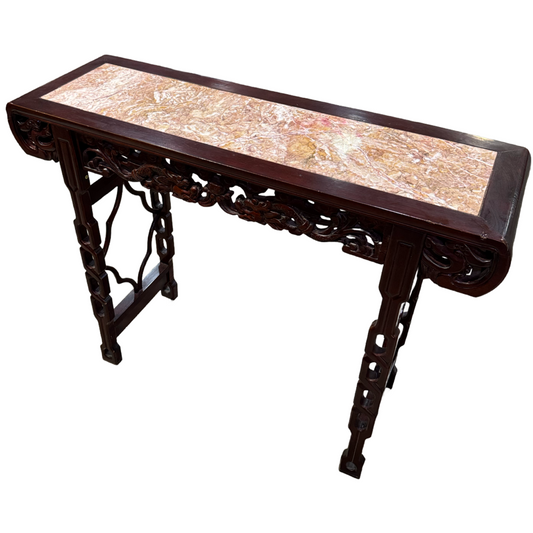 80690 - Oriental Carved Hardwood Altar Table 47x15x36