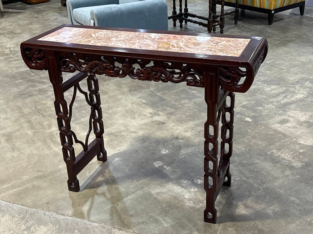 80690 - Oriental Carved Hardwood Altar Table 47x15x36