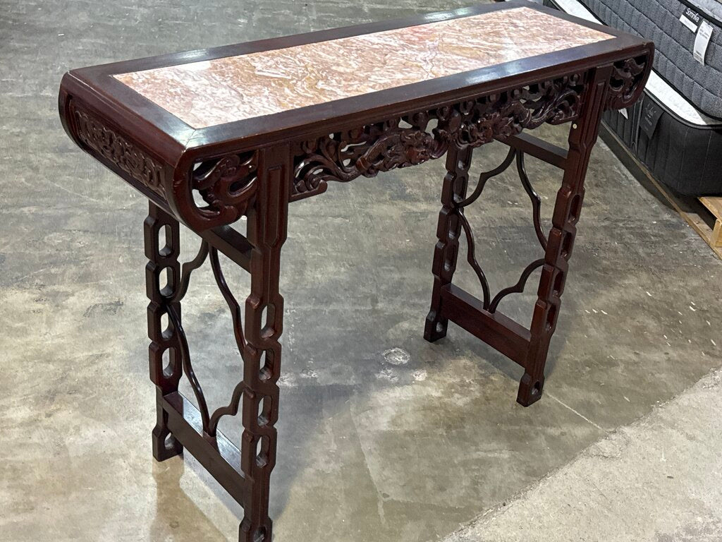 80690 - Oriental Carved Hardwood Altar Table 47x15x36