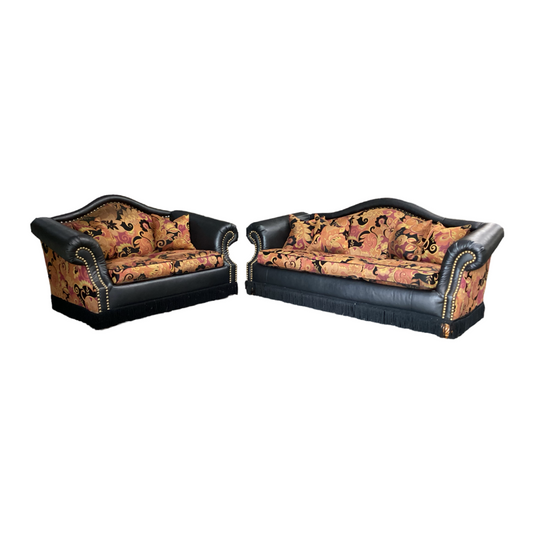 80726 - Camel Back Rolled Arm Floral Print Sofa & Loveseat LS(66x34x39) Sofa - (88x34x39)
