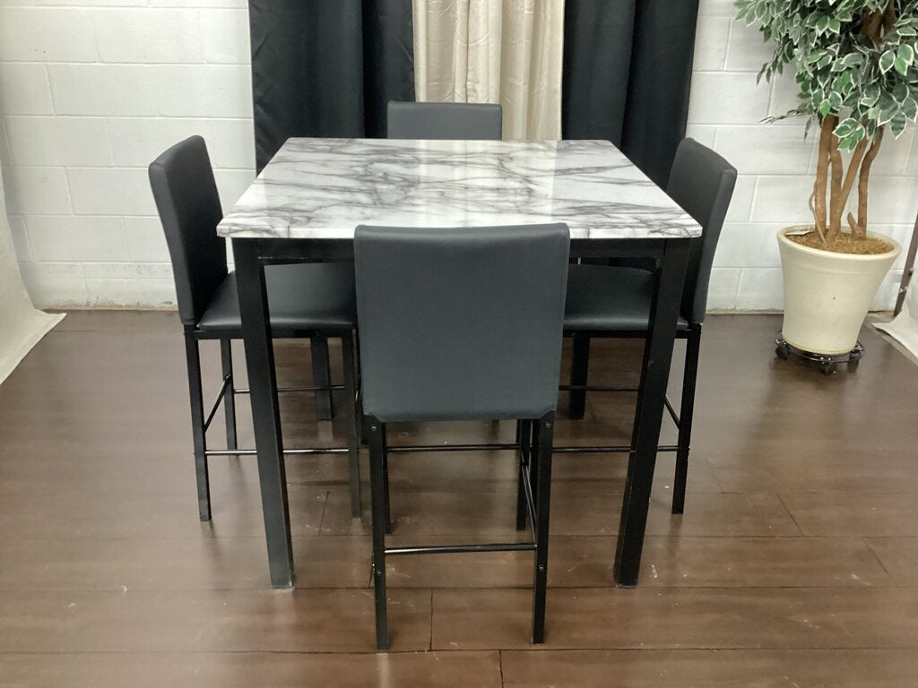 Cararra White NEW 5pc Pub Set 38x38x36
