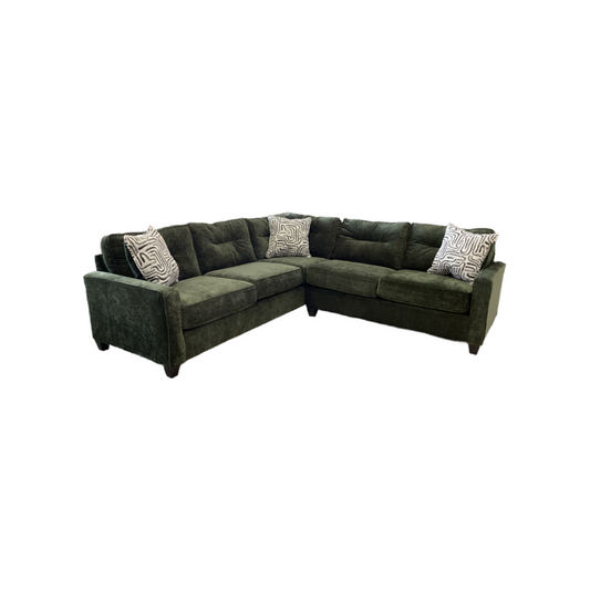 Braves Olive NEW 2pc Sectional 105x105x36 (71010-23)
