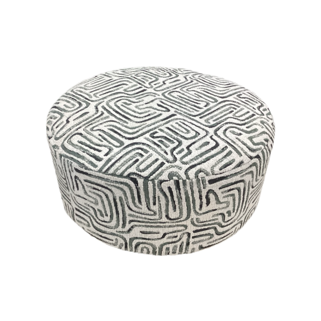 Intellect Jade NEW Round Ottoman 36x20 (71019-7986) Braves Olive