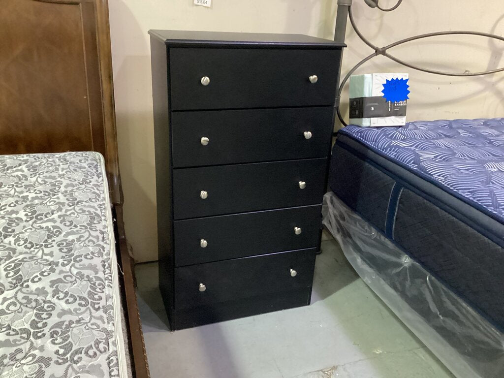 80751 Black Five Drawer Chest 27x15x48