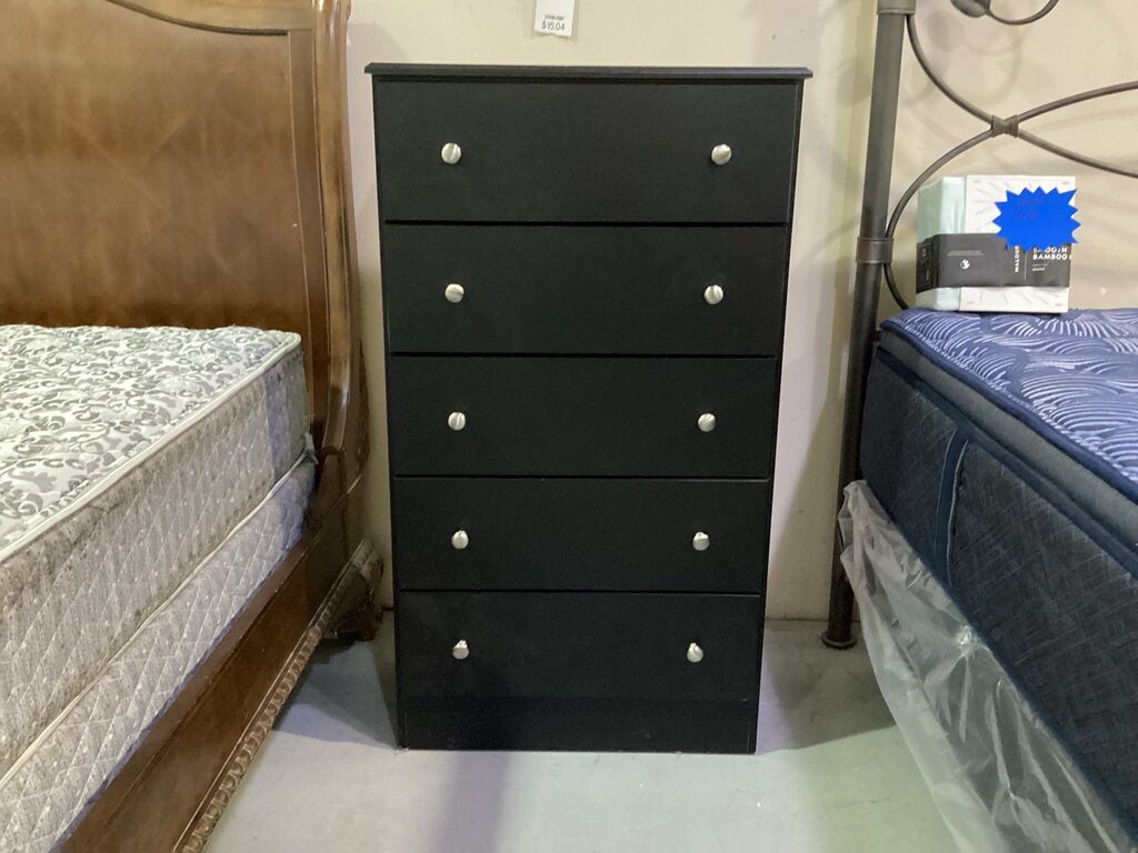 80751 Black Five Drawer Chest 27x15x48