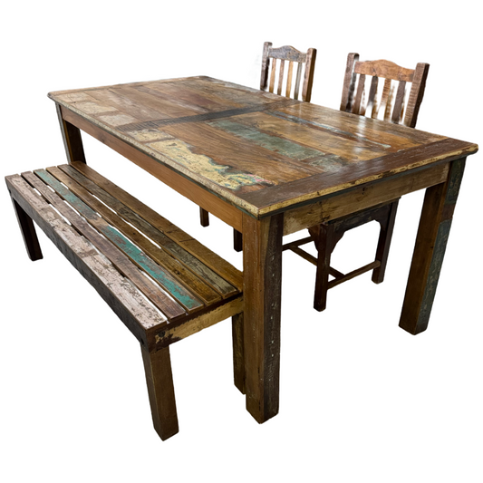 80810 - Natucket Reclaimed Hardwood 4pc Dining Table 36x72x30