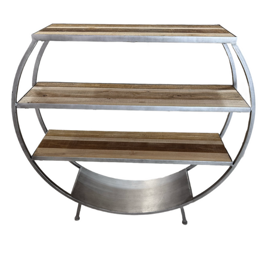 80800 - Industrial Round Open Back Bookshelf 44x30x42
