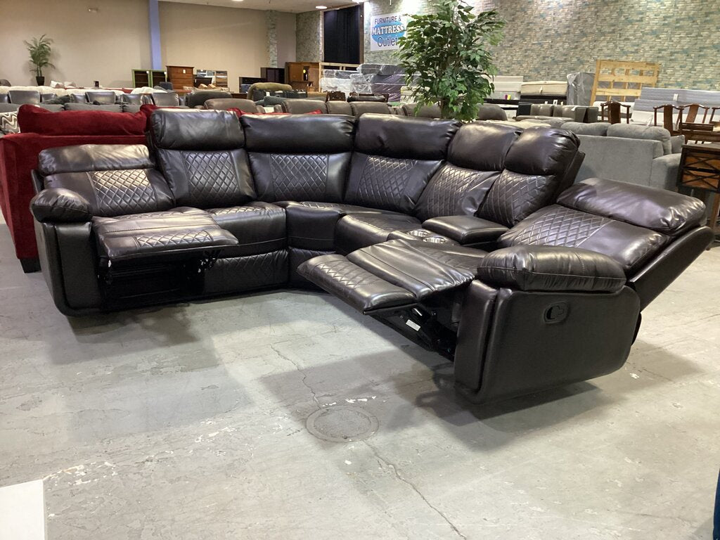 Torus Brown NEW 3pc Sectional 92x107x40 (686300)