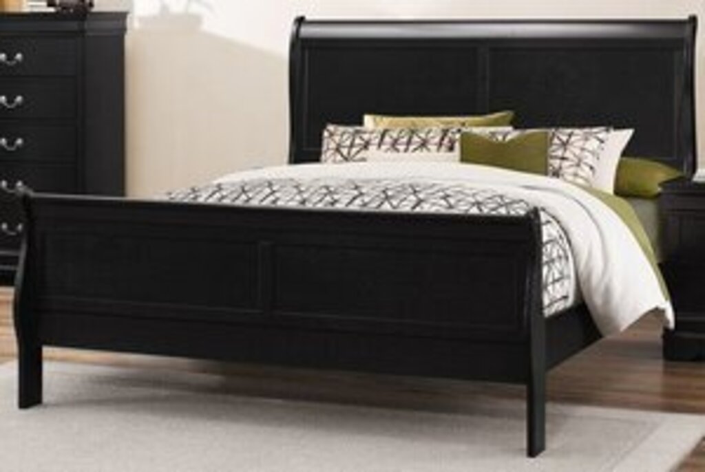 LP Black NEW Full Size Bed Frame 85x56x47 (119221-13)