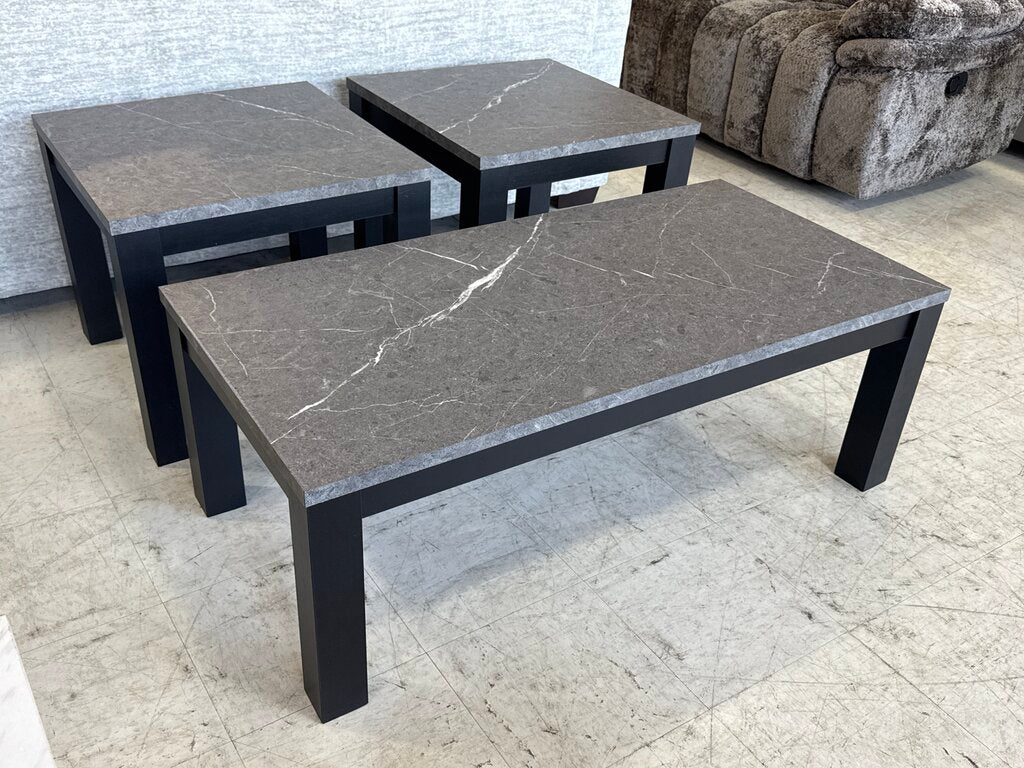 Terra Black NEW 3pc Table Set 47x23x17; 23x23x20 (741299)