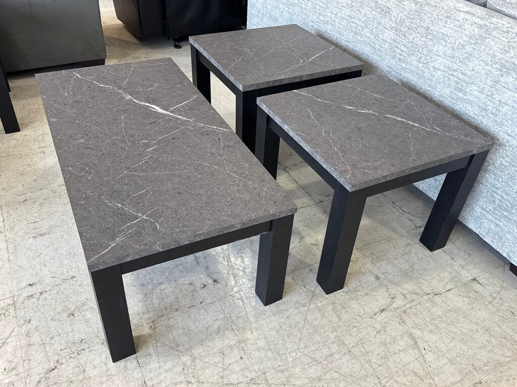 Terra Black NEW 3pc Table Set 47x23x17; 23x23x20 (741299)