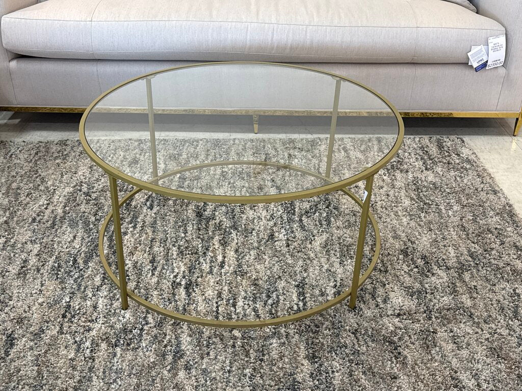 80862 - Round Glass Top Coffee Table 36x18