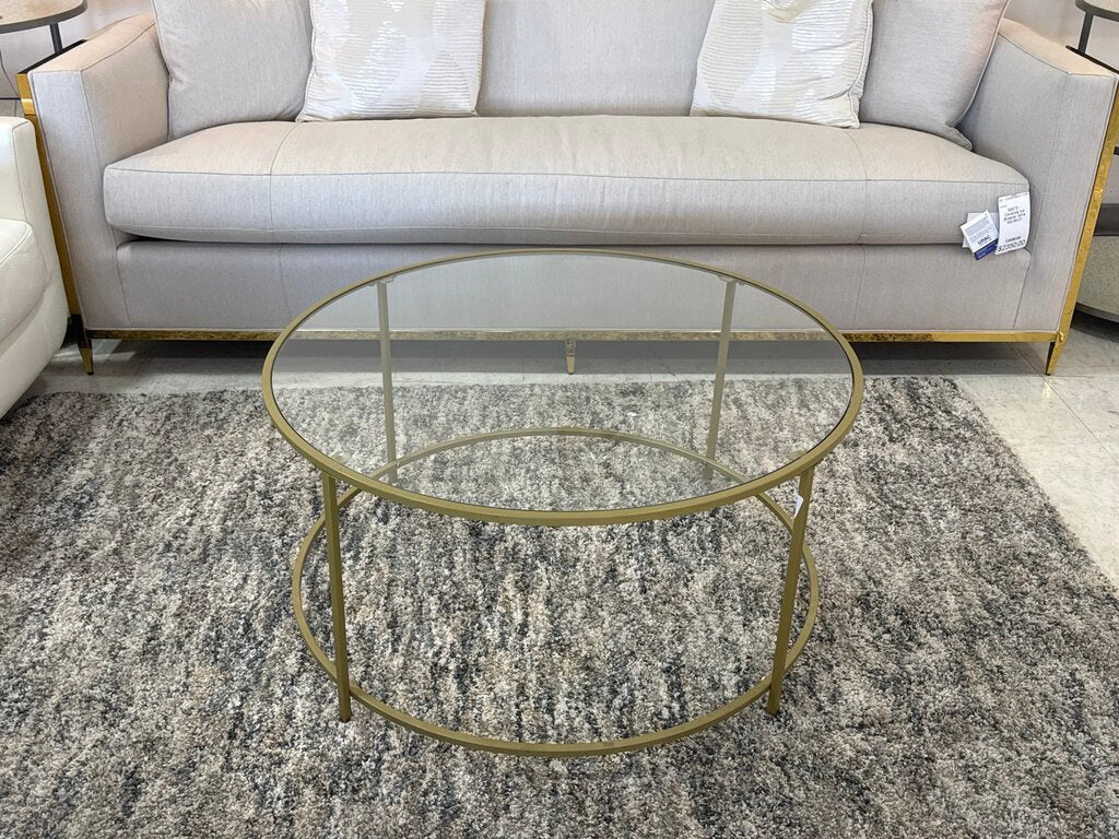 80862 - Round Glass Top Coffee Table 36x18