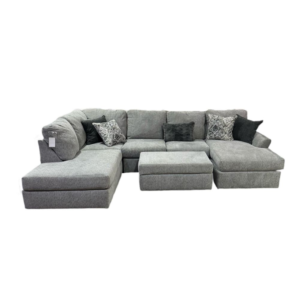 Signature Lt NEW Double Chaise Sectional & Ottoman (11030/12/16-6375) 131x87/65x39