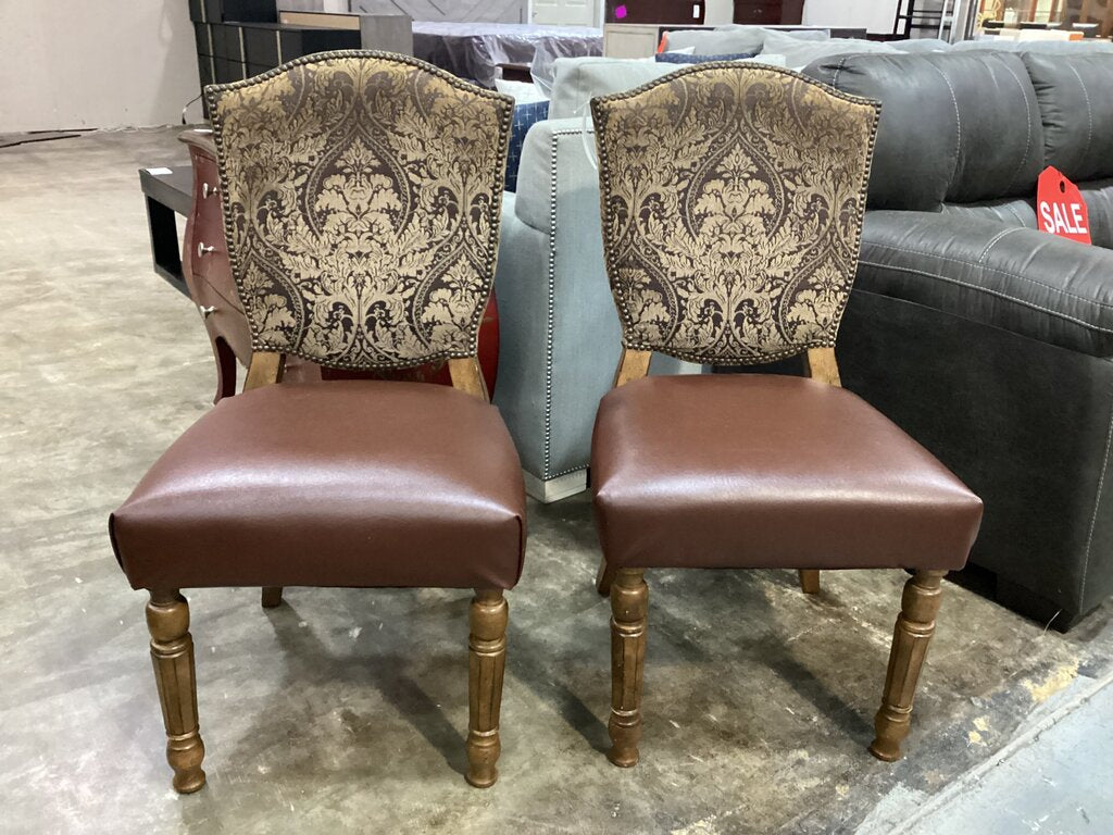 80871 Pair of Upholstered Dining Chairs 22x26x40