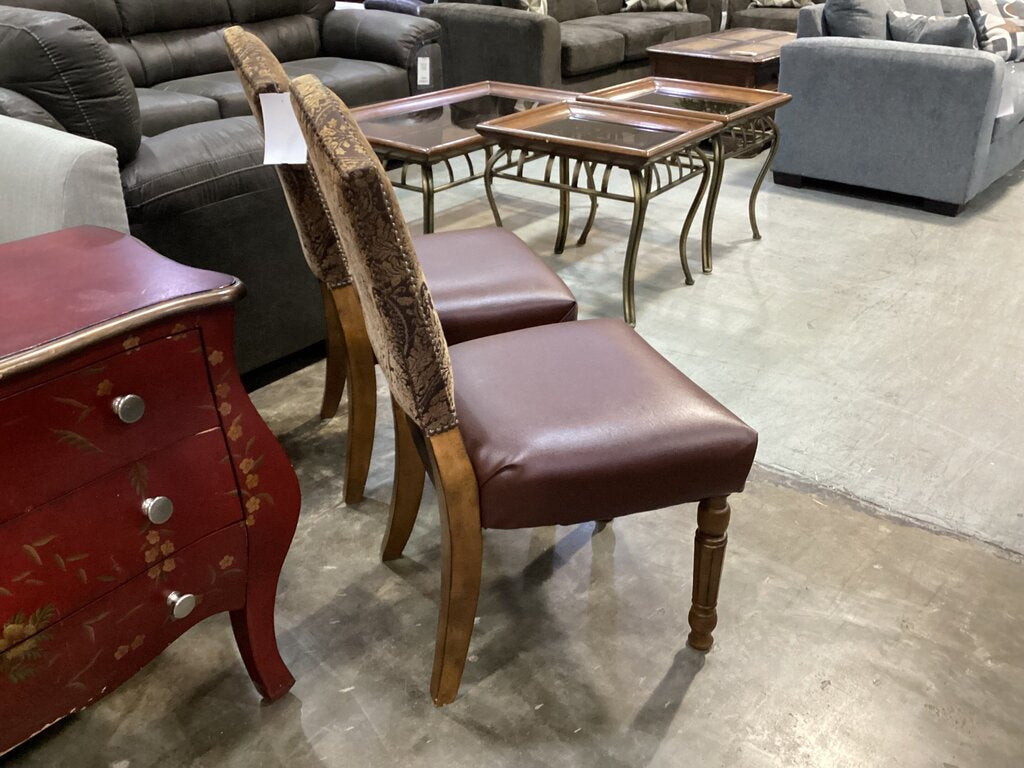 80871 Pair of Upholstered Dining Chairs 22x26x40