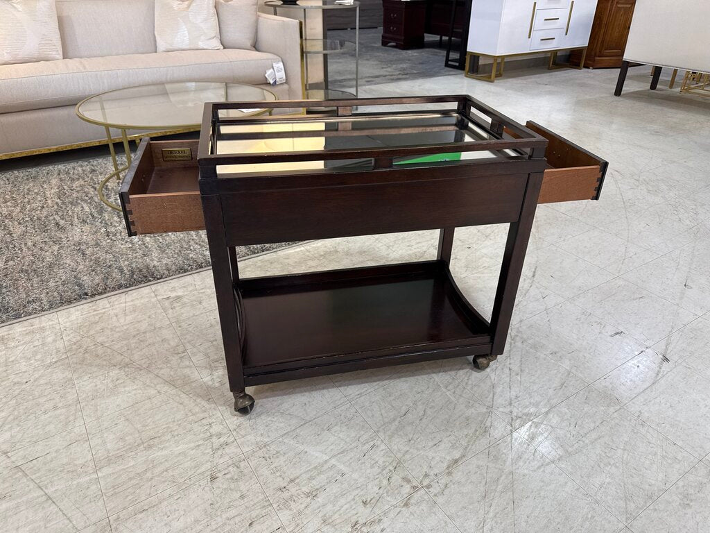 80910 (8524-13) Drexel Heritage Mirrored Top Side Table 18x30x27