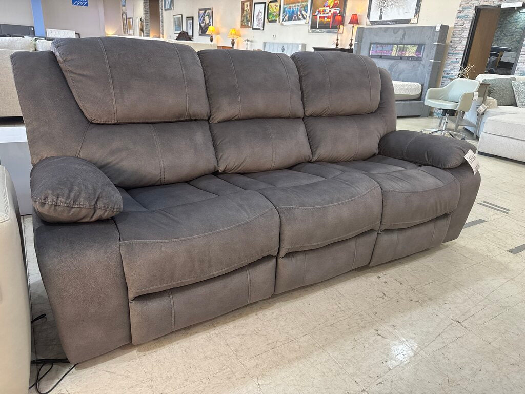 80875 - Heritage Leather Rainier Manual Reclining Sofa 89x38x41