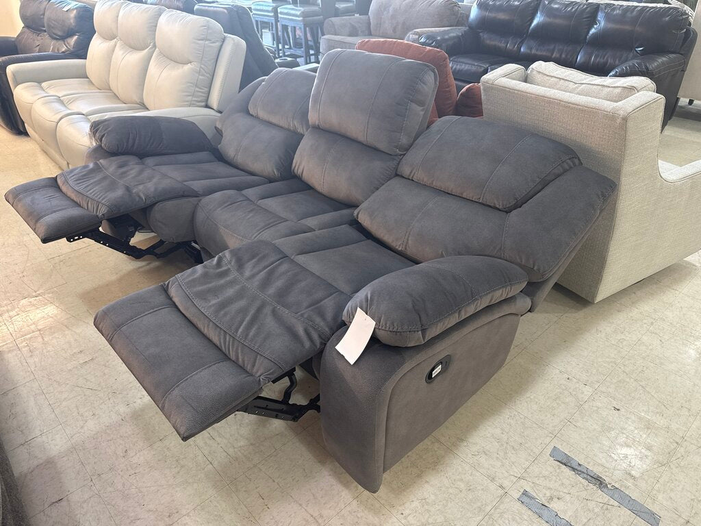 80875 - Heritage Leather Rainier Manual Reclining Sofa 89x38x41