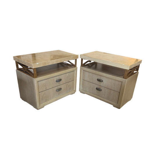 80948 - Henredon Enchantment Pair of Nightstands 34x19x28